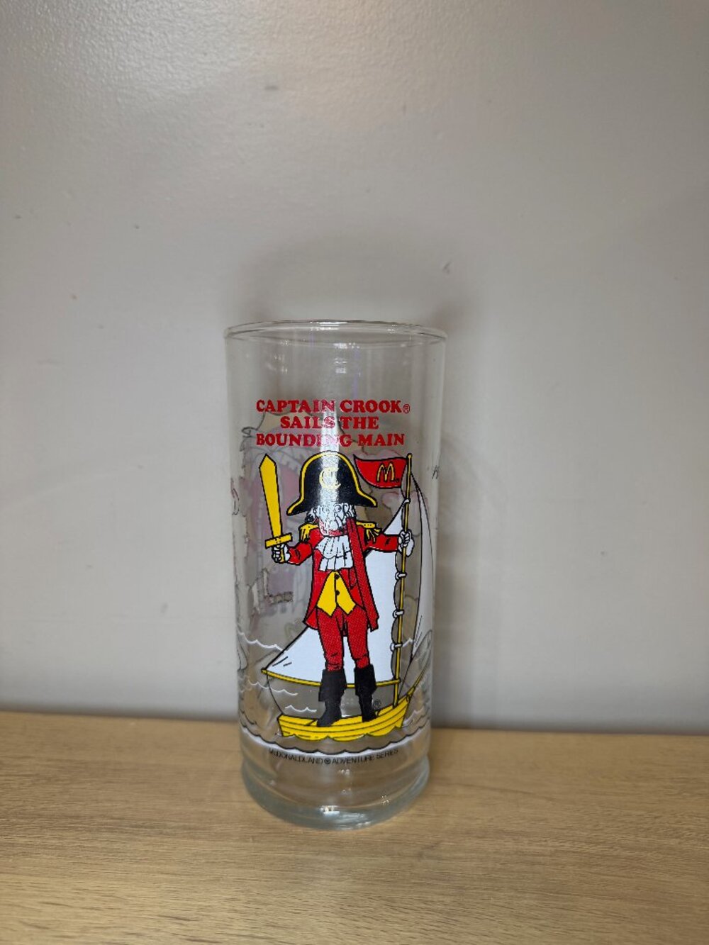 Vintage 1980 McDonald’s Captain Crook Adventure Glass